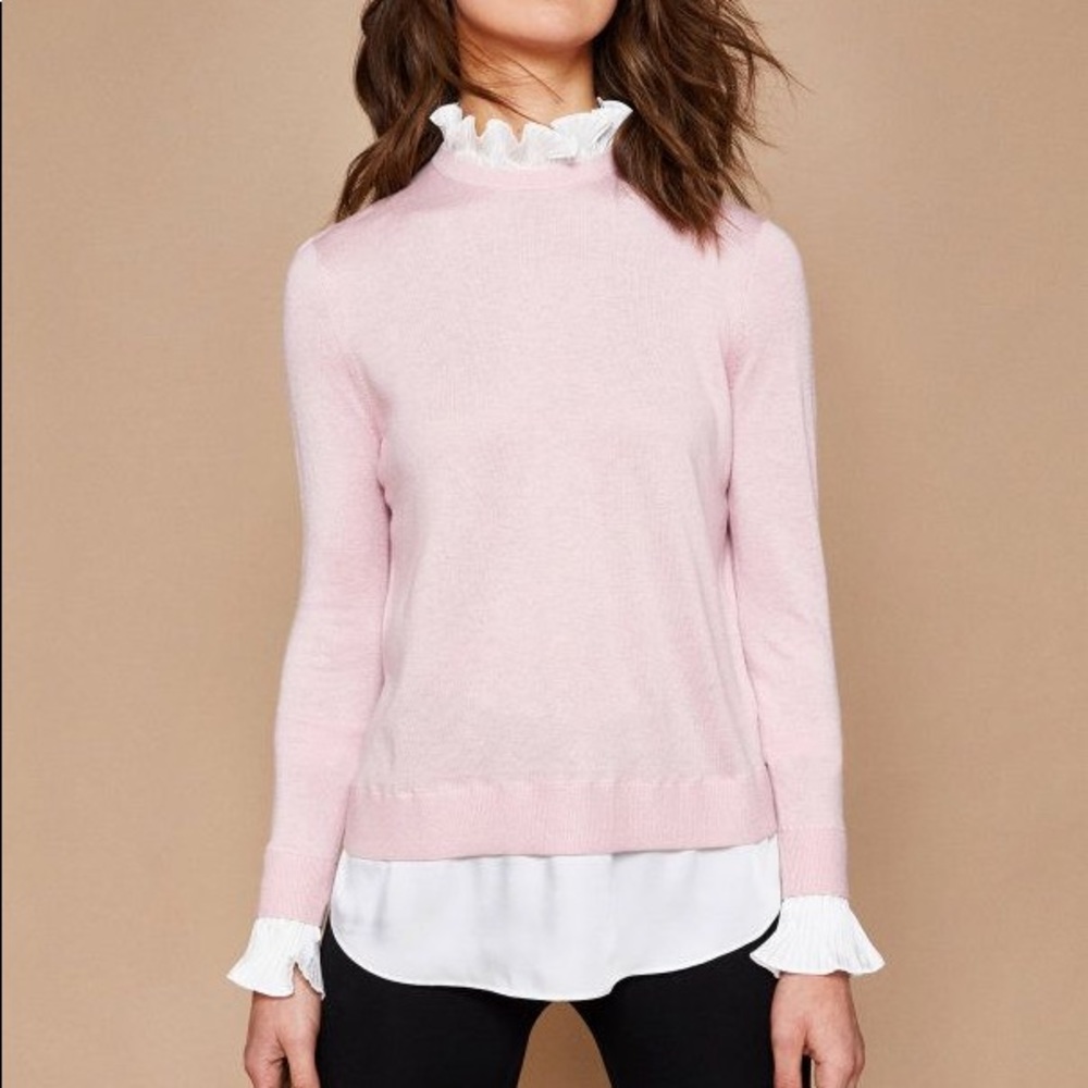 Ted Baker Mock shirt sweater in pink